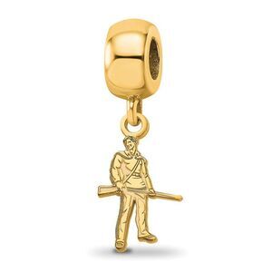 14k Gold Plated Silver West Virginia University XS Dangle Bead Charm